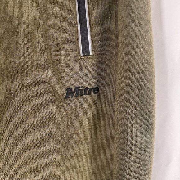 Mitre Joggers Men's Small Solid Green Pull On Zip Pockets Drawstring Sweatpants - Picture 2 of 8